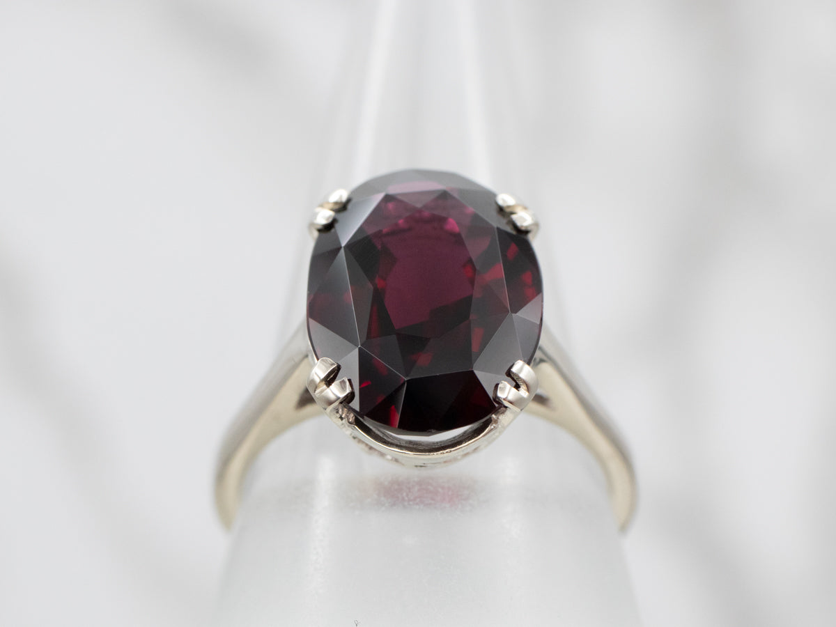 Modest Pyrope Garnet Solitaire Cocktail Ring