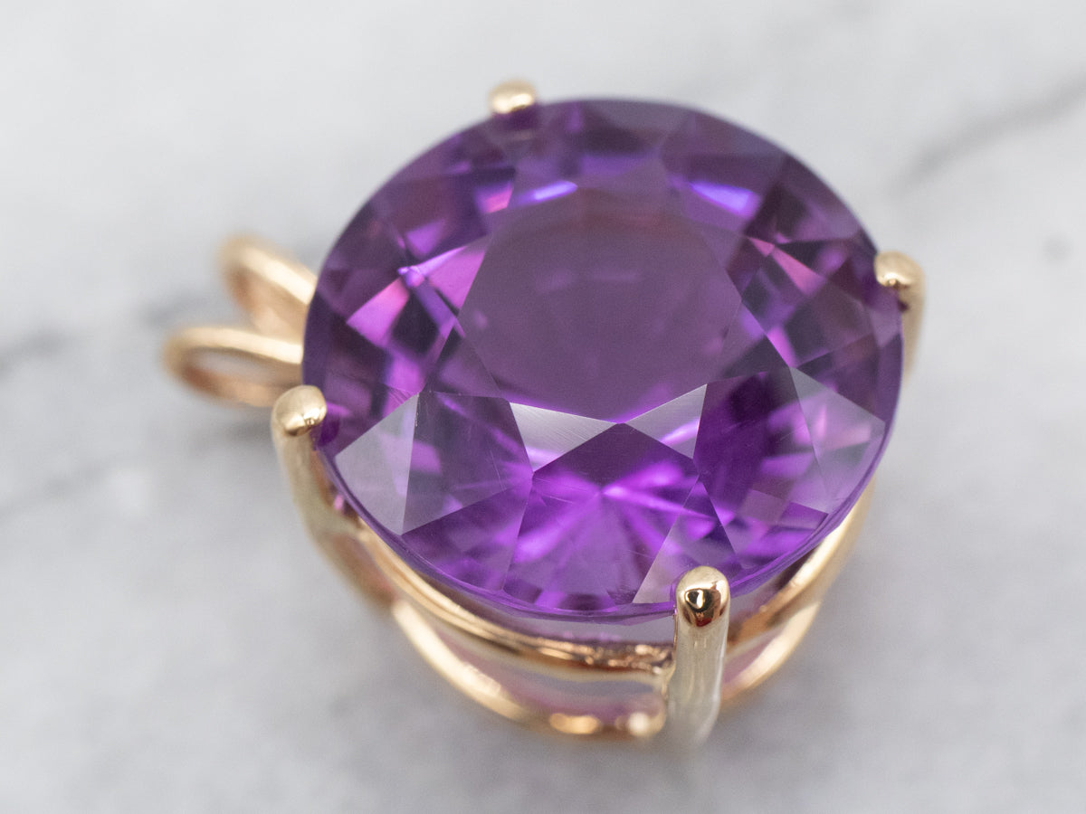 Brilliant Amethyst Solitaire Pendant