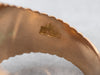 Unisex Ribbed Gold Signet Ring