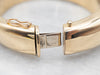 Wide Italian Gold Hinged Bangle Bracelet