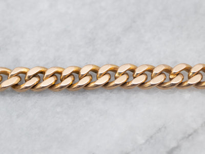 Long Antique Gold T-Bar Watch Chain