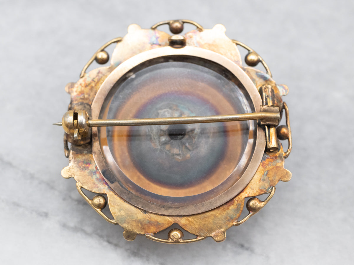 Antique Gold Georgian Era Ruby Doublet Brooch