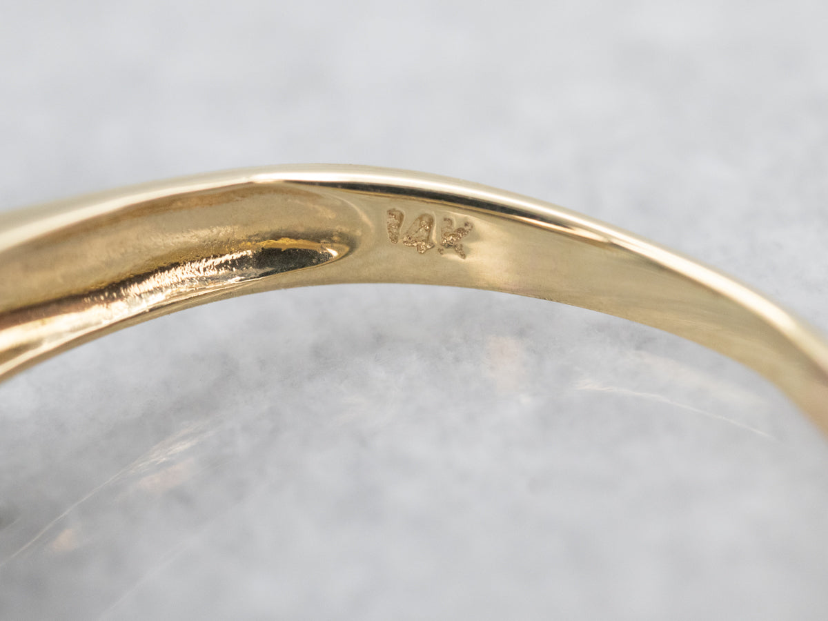 Blue Topaz Three Stone Ring with Diamond Accents