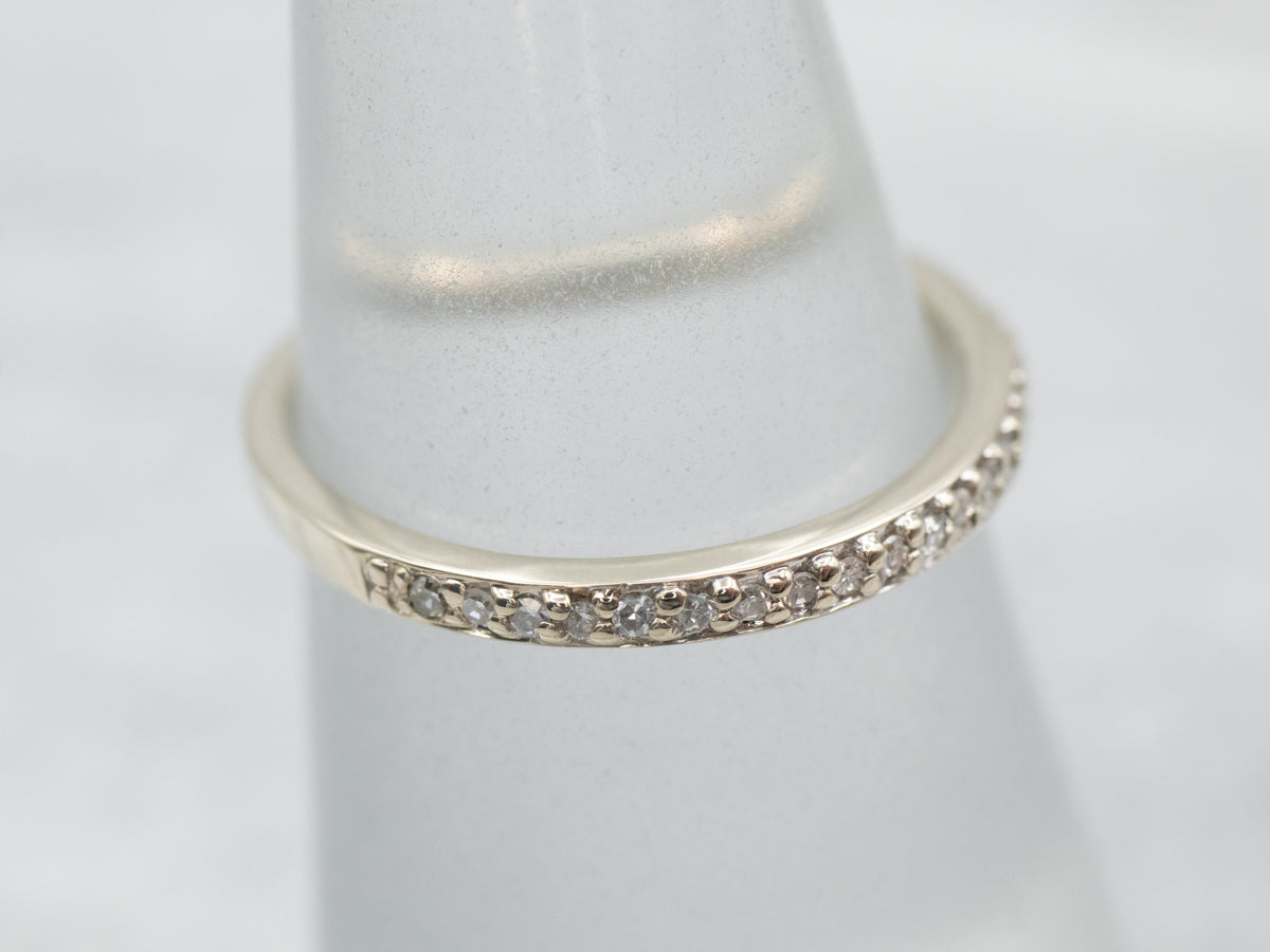 Thin Pave Set Diamond Wedding Band