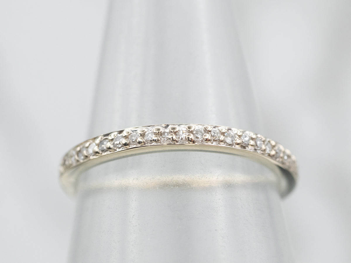 Thin Pave Set Diamond Wedding Band