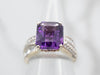Amethyst and Diamond White Gold Cocktail Ring