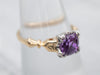 Retro Era Purple Sapphire Solitaire Ring