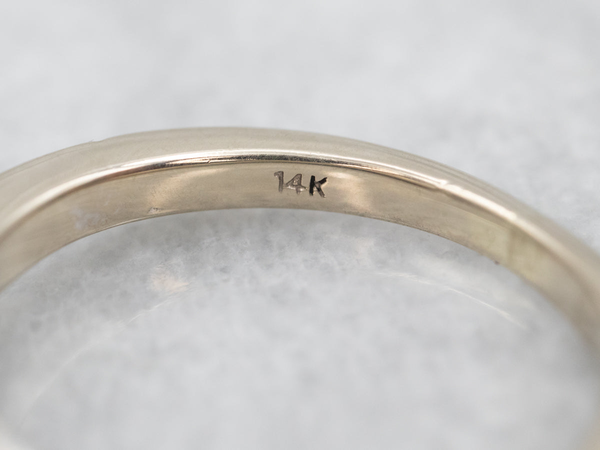 White Gold Blue Zircon Diamond Halo Ring