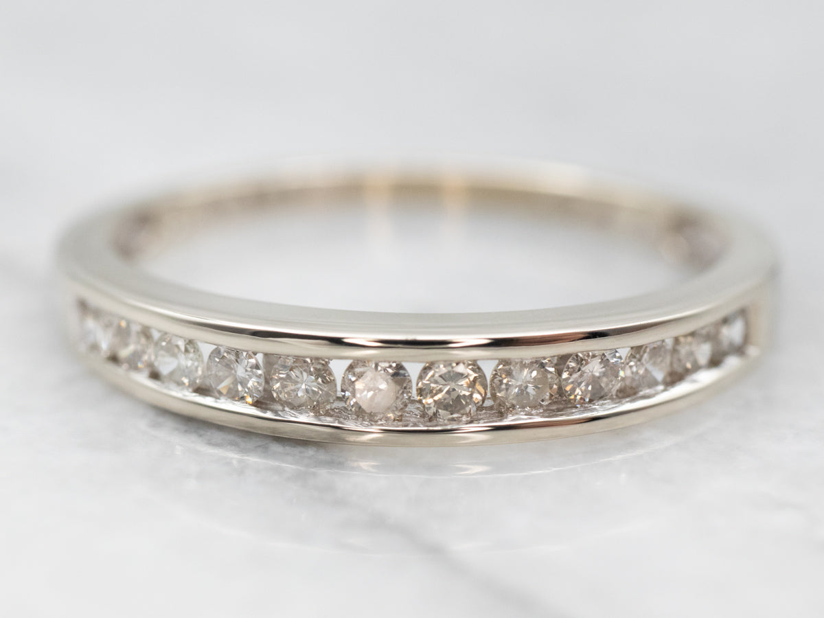 White Gold Channel Set Diamond Wedding Band