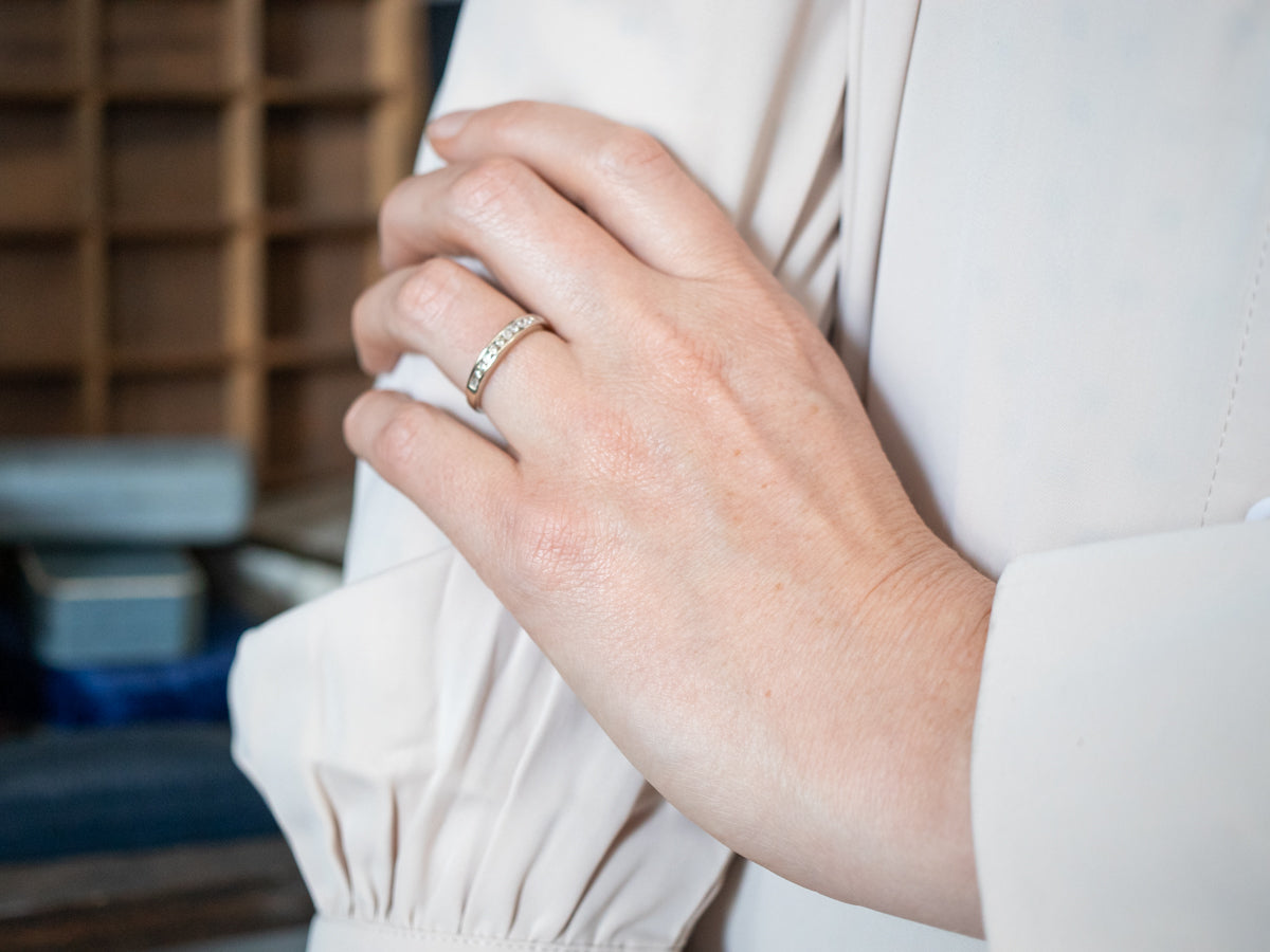 White Gold Channel Set Diamond Wedding Band