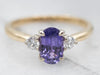 Vintage Purple Sapphire and Diamond Engagement Ring