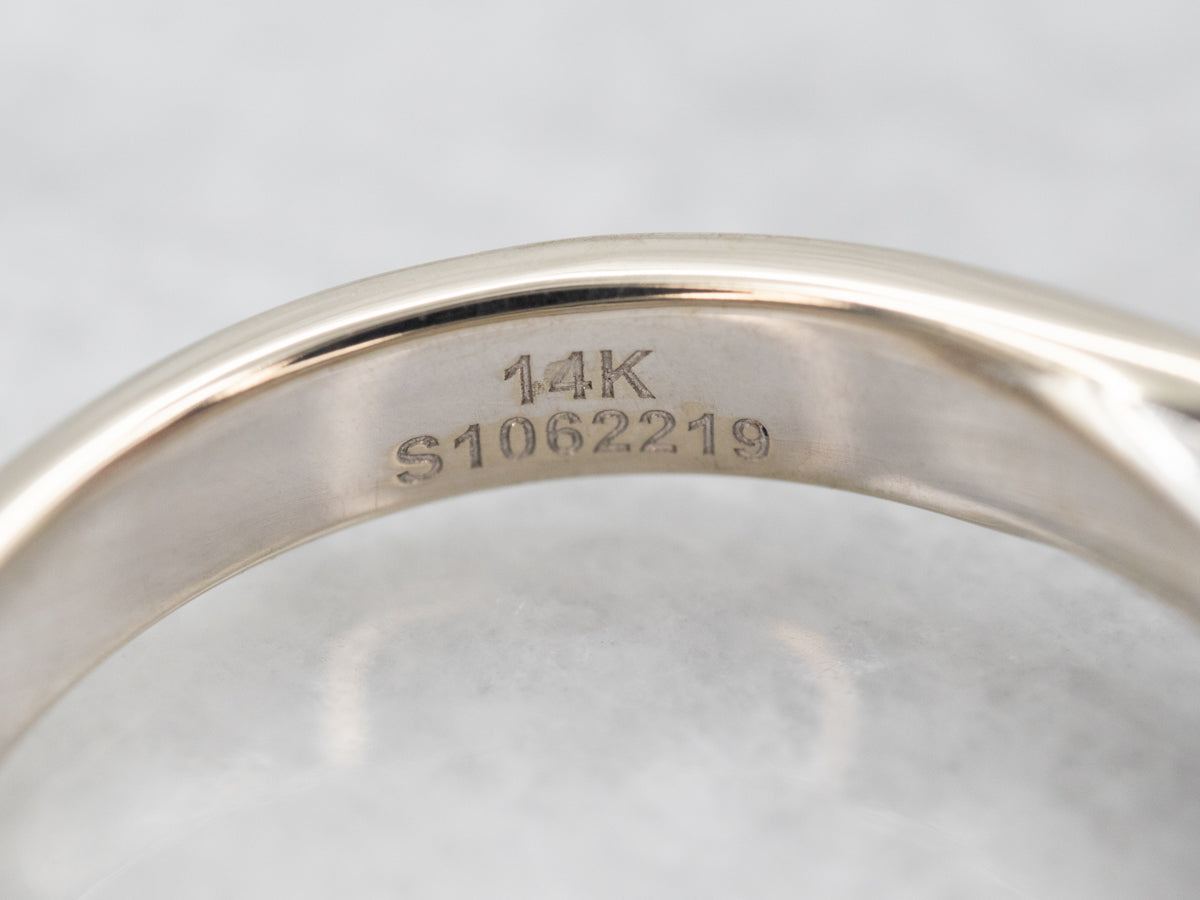 White Gold Pink Sapphire Solitaire Ring