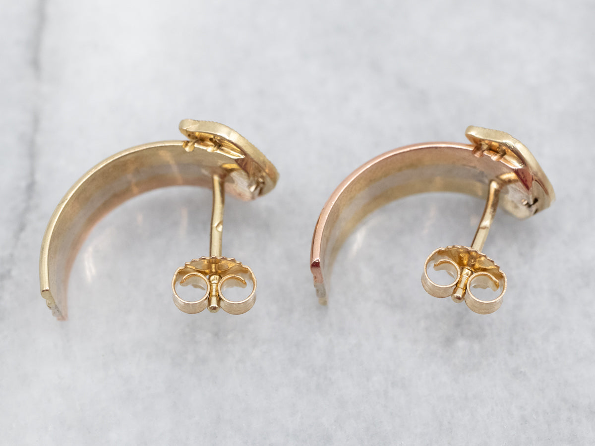 Tri Color Diamond Drop Earrings