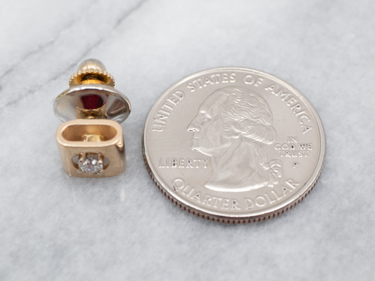 Sweet Gold Diamond Tie Pin