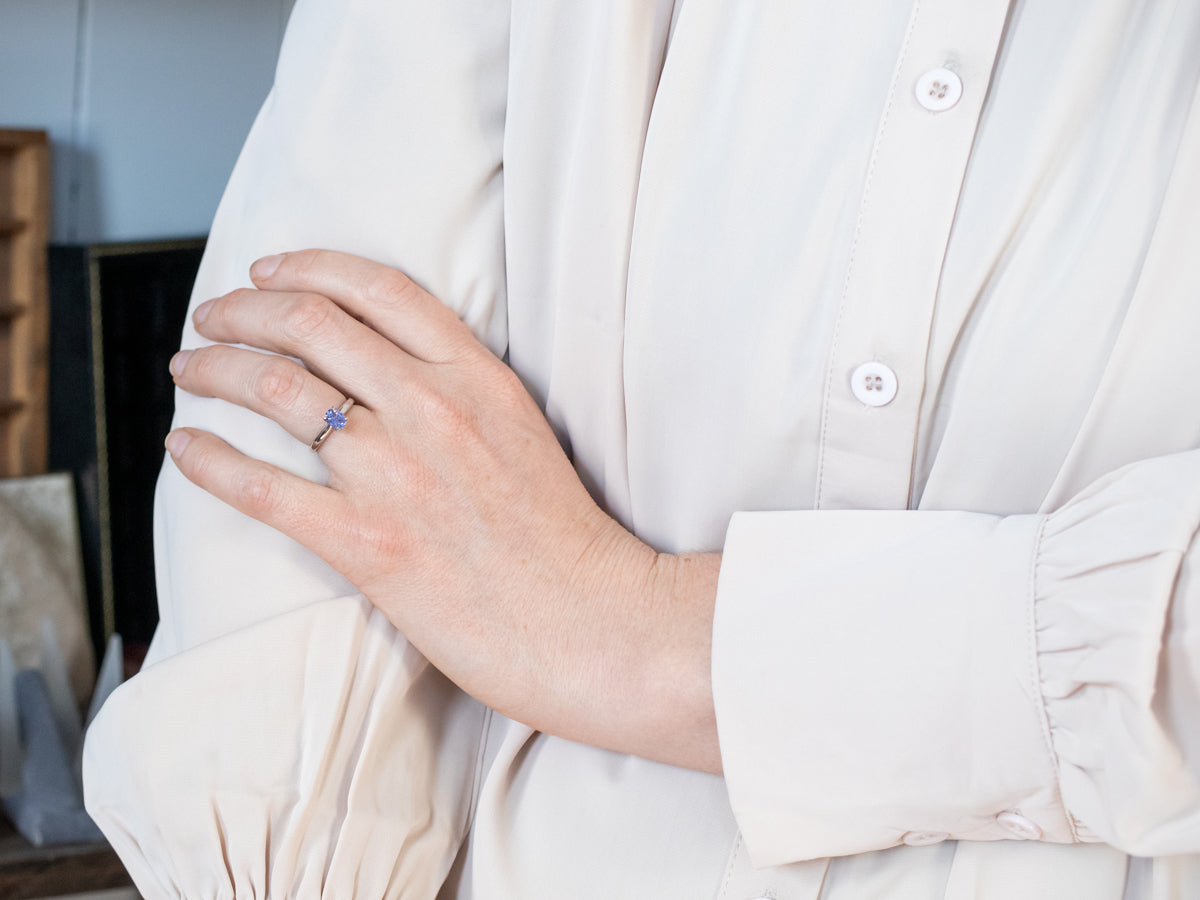 Sweetest Platinum Sapphire Solitaire Engagement Ring