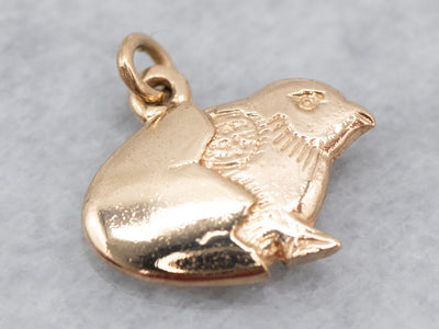 Hatching Chick Gold Charm