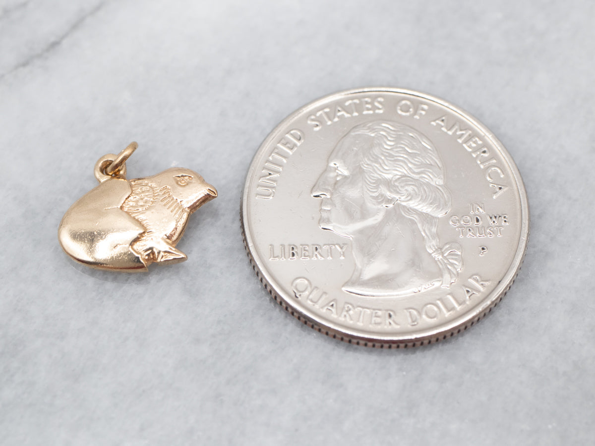Hatching Chick Gold Charm