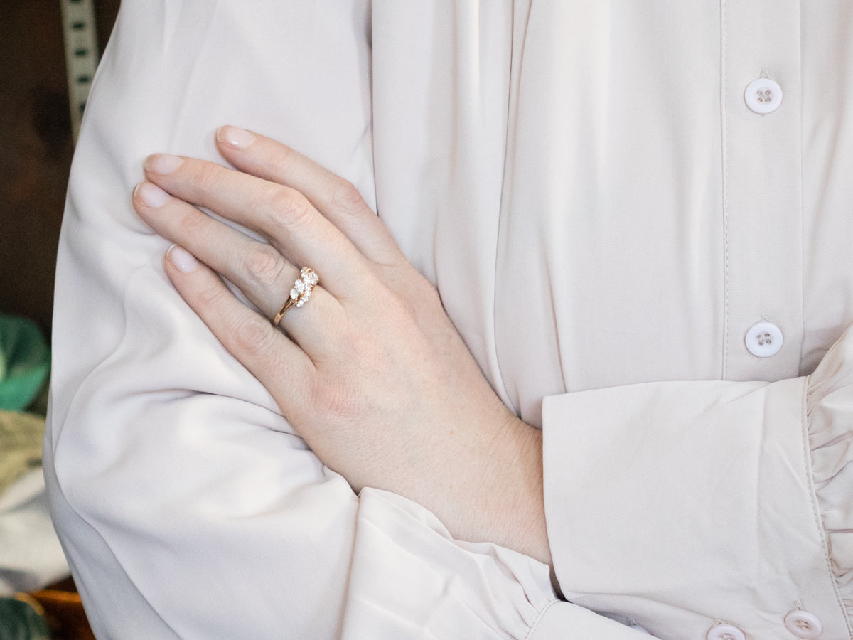 Marquise and Round Cut Diamond Band