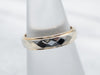 Faceted Two-Tone Gold Band