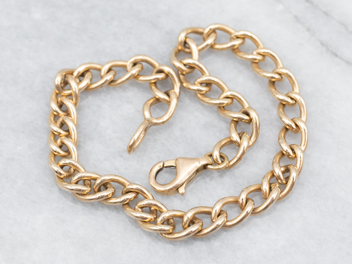 Yellow Gold Curb Chain Bracelet