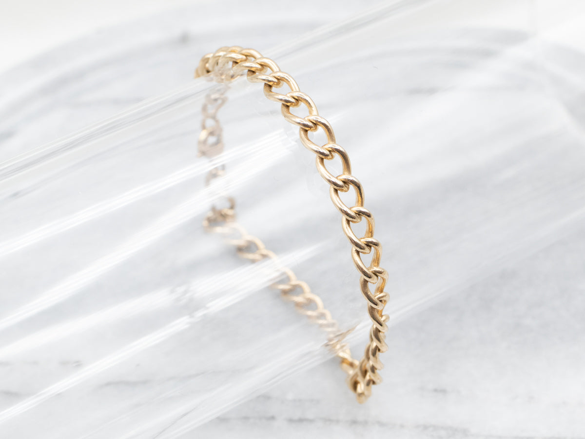 Yellow Gold Curb Chain Bracelet