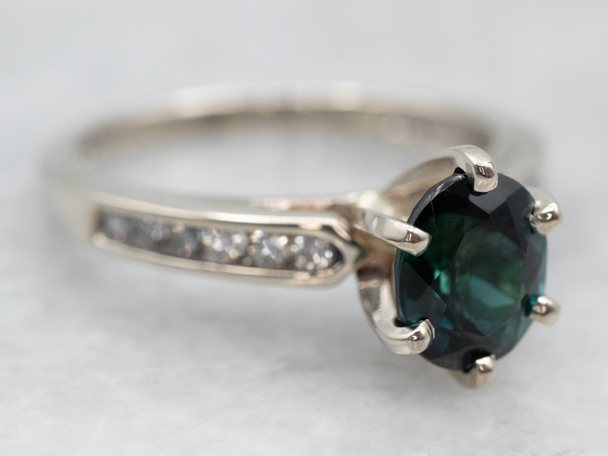 Simply Breathtaking Green Tourmaline and Diamond Ring