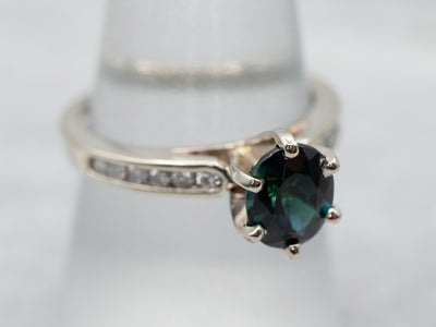 Simply Breathtaking Green Tourmaline and Diamond Ring