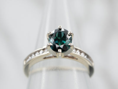 Simply Breathtaking Green Tourmaline and Diamond Ring