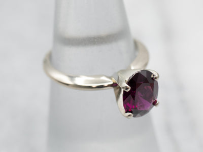 Simply Stunning Solitaire Rhodolite Garnet Ring