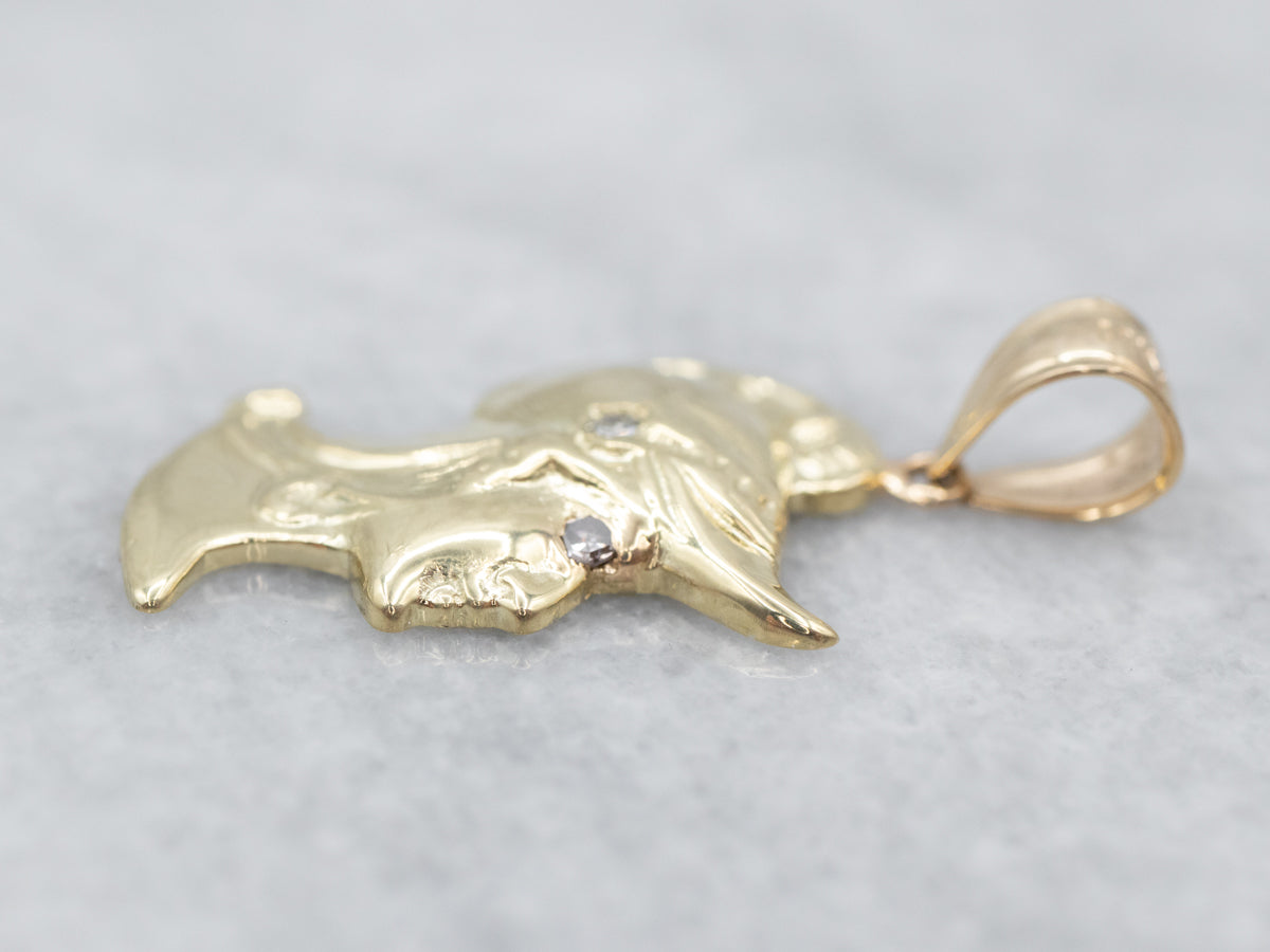 Yellow Gold Soldier Pendant with Diamond Accents