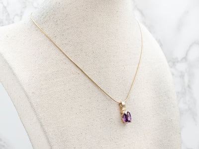 Rich Amethyst Pendant with Diamond Accents