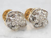 Vintage Gold Diamond Cluster Stud Earrings