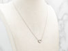 Platinum Open Heart Necklace with Rope Chain