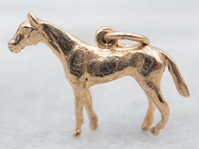 Vintage Gold Horse Charm or Pendant
