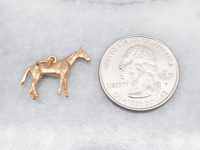Vintage Gold Horse Charm or Pendant