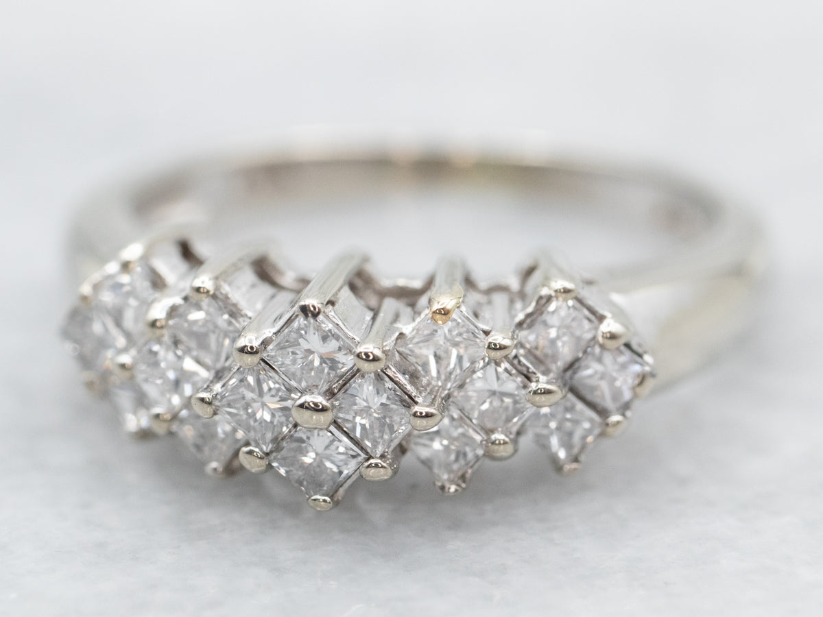 Princess Cut Diamond Cluster Band