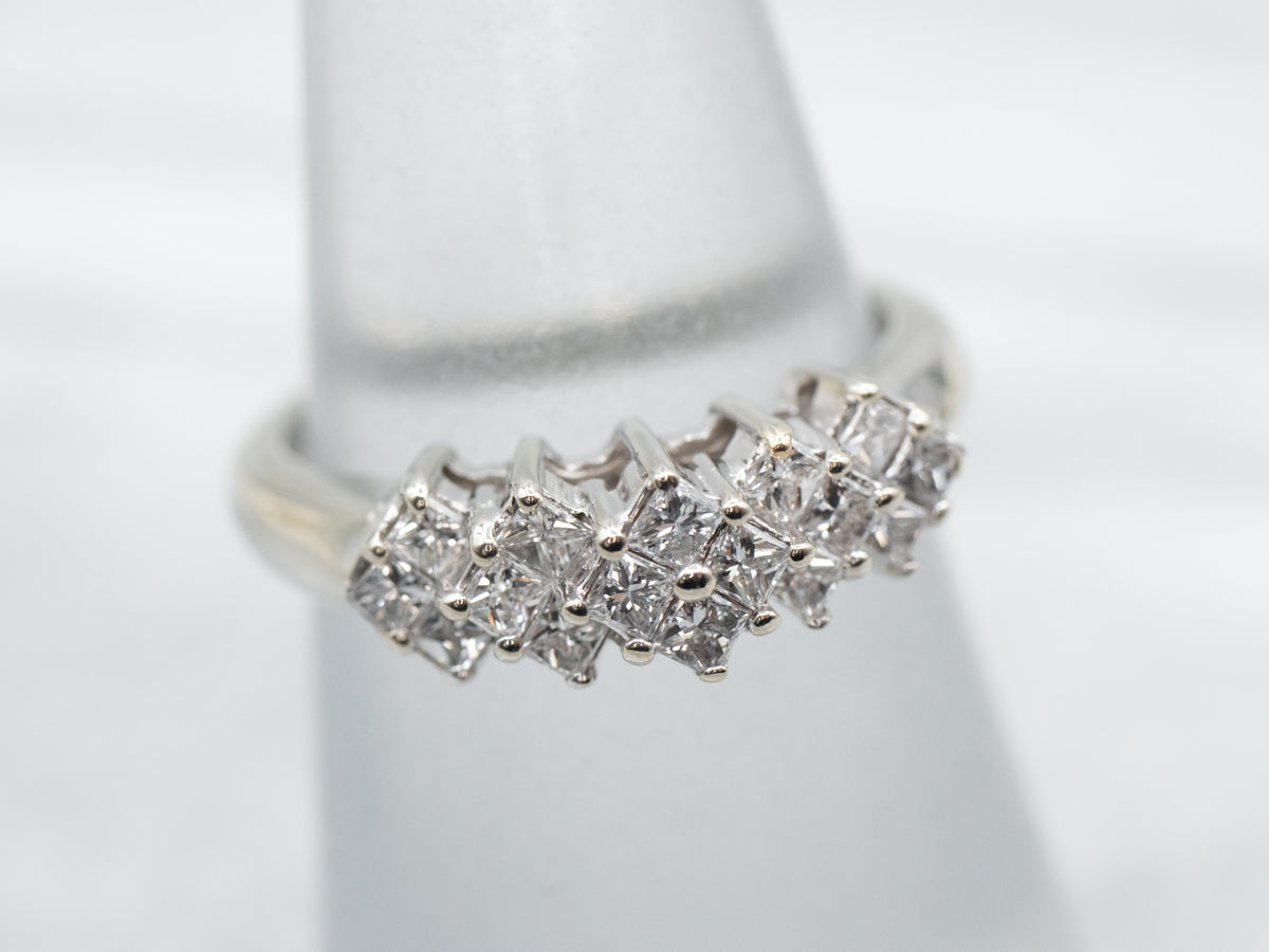 Princess Cut Diamond Cluster Band
