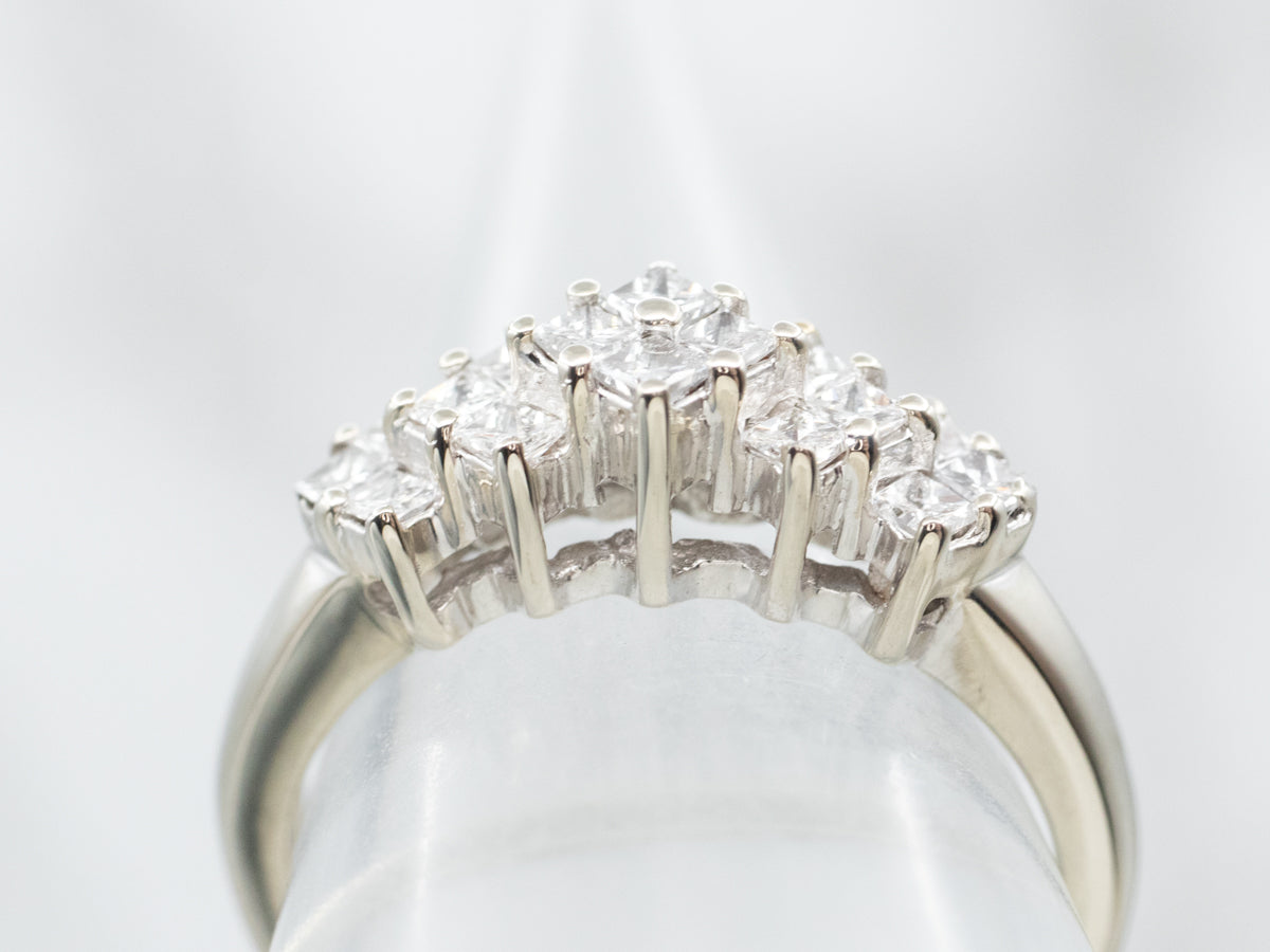 Princess Cut Diamond Cluster Band