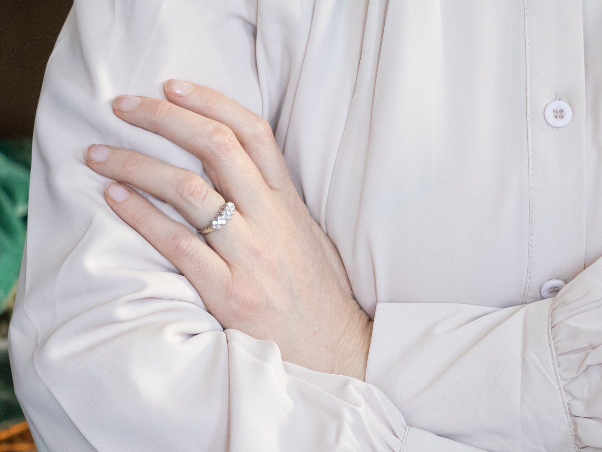 Princess Cut Diamond Cluster Band