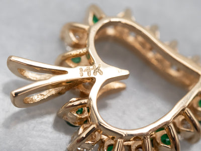 Sweetheart Diamond and Emerald Pendant