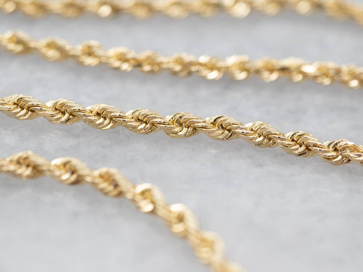 Twister Rope Chain Pattern Long Gold Rope Twist Chain - Market Square Jewelers