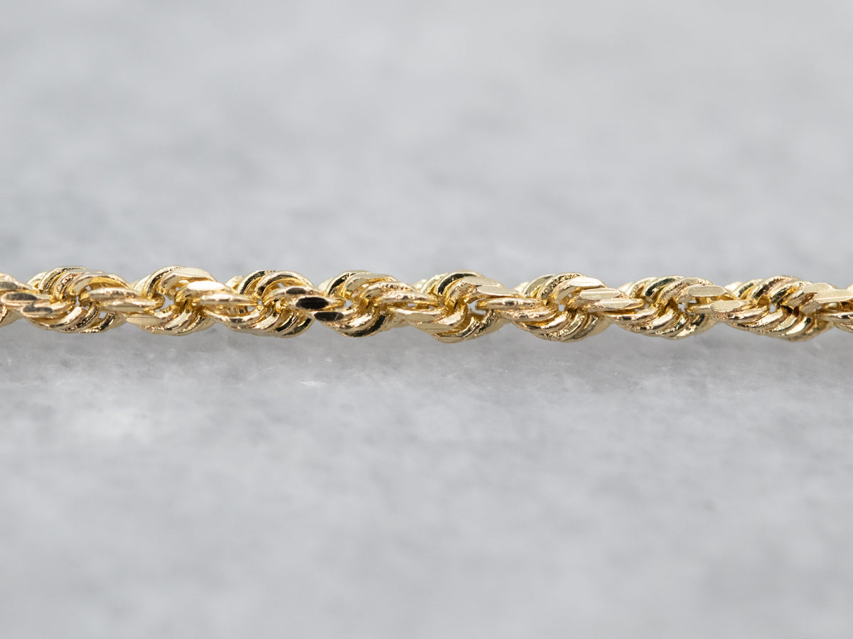 Long Gold Rope Twist Chain