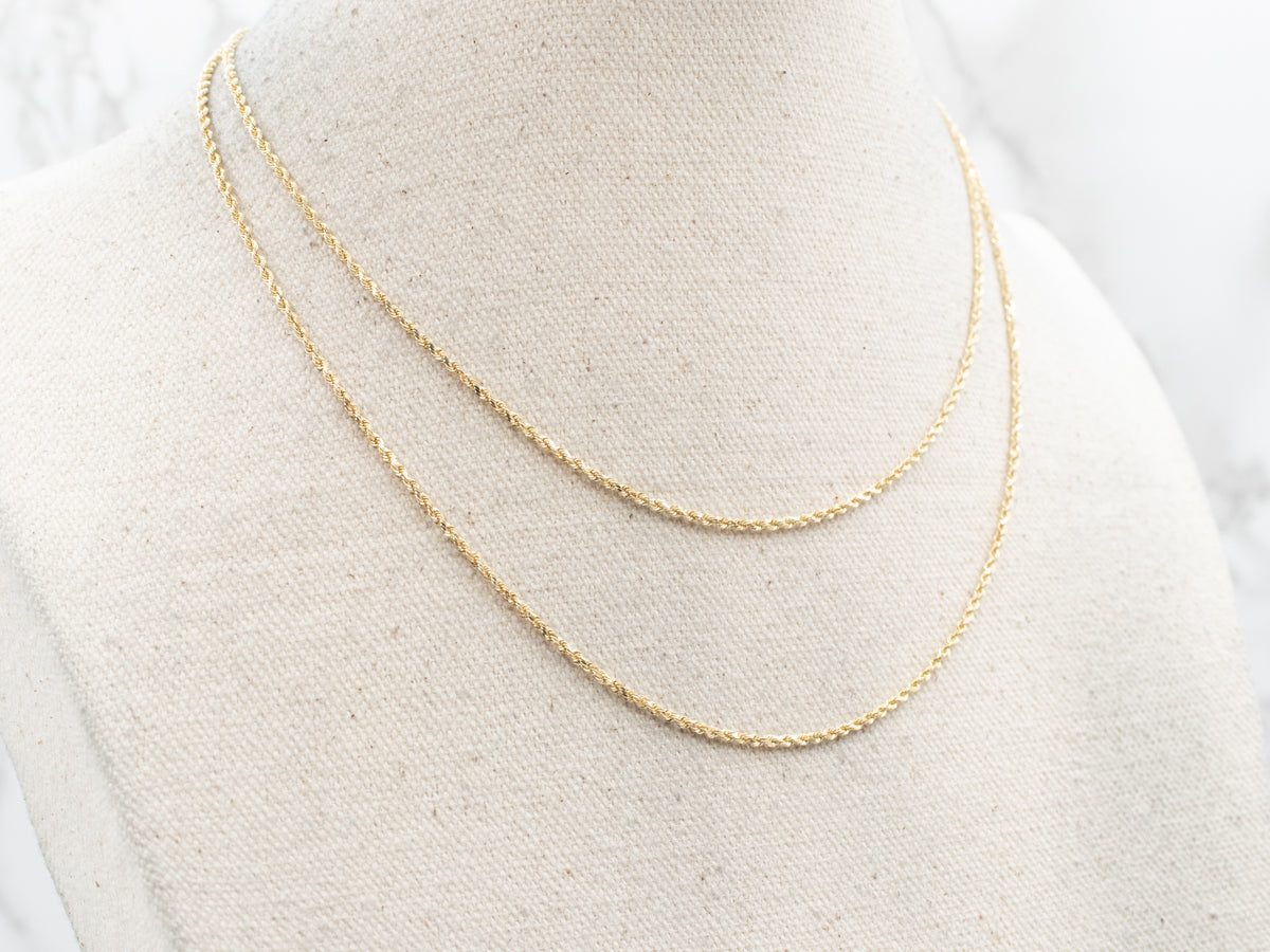 Long Gold Rope Twist Chain