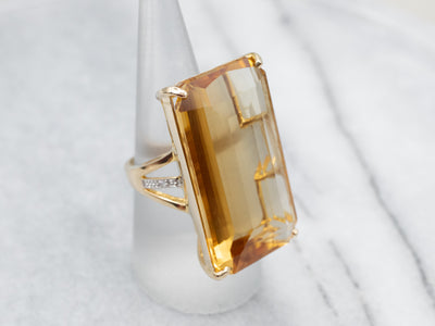 Twinkling Honey Citrine Cocktail Ring
