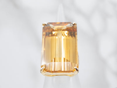 Twinkling Honey Citrine Cocktail Ring