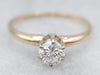 Bright Two Tone Diamond Solitaire Engagement Ring
