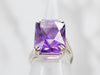 Sophisticated Amethyst Solitaire Cocktail Bypass Ring