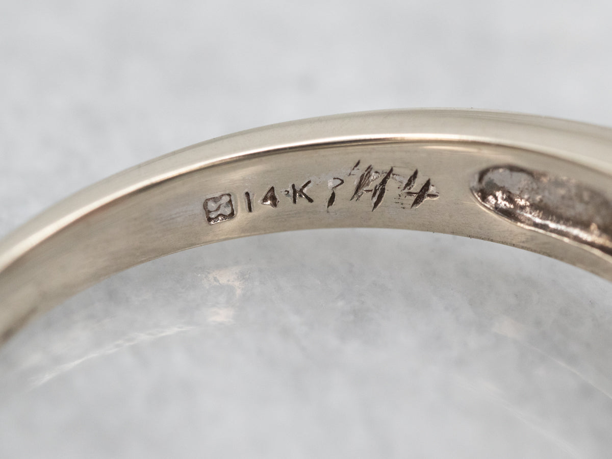 Simple White Gold Spinel and Diamond Ring