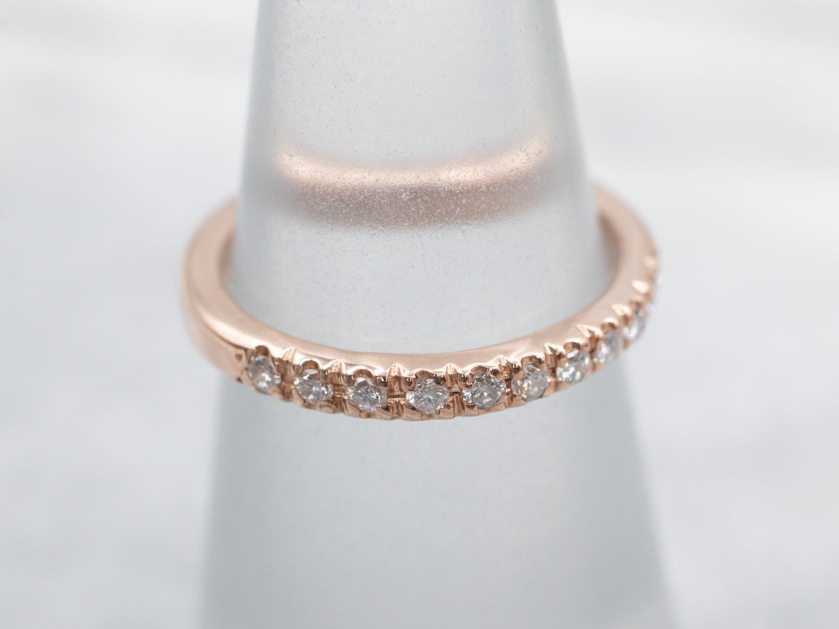 Glittering Rose Gold Diamond Band