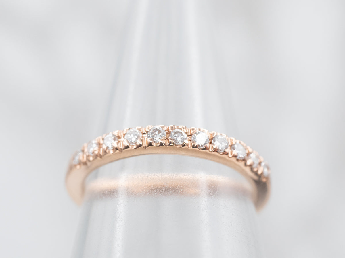 Glittering Rose Gold Diamond Band